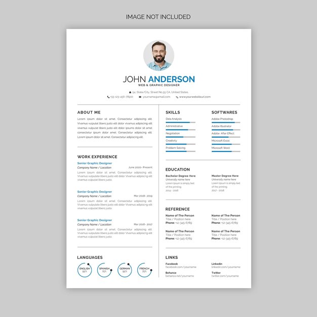 Clean and modern resume or cv template