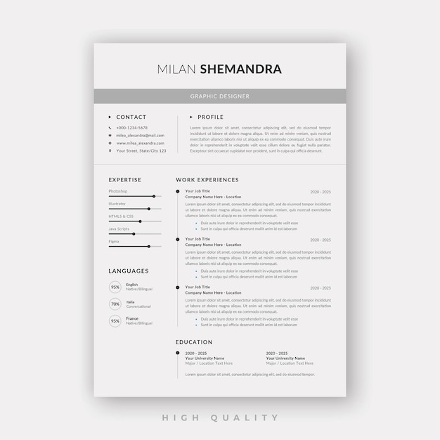 Clean and Modern resume or cv template