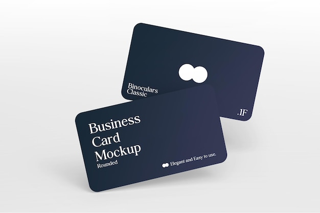 clean modern rounded business card mockup