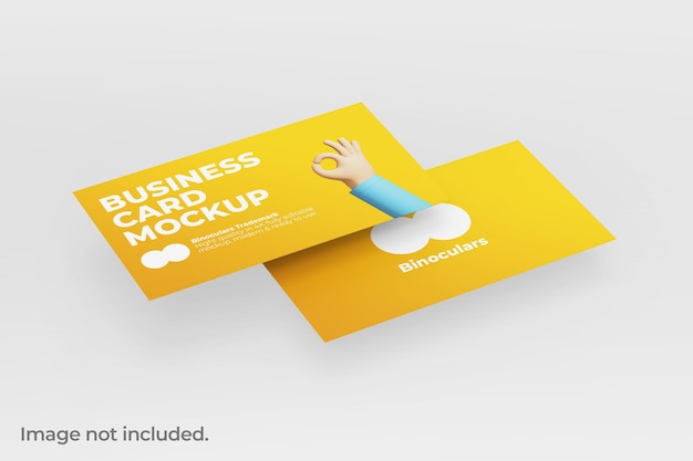 Clean Modern Two Business Cards Floating Mockup