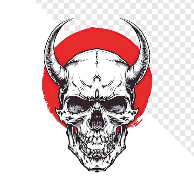 PSD clean oni skull vector art transparent background