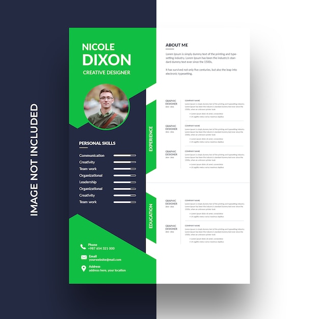 PSD clean professional cv template