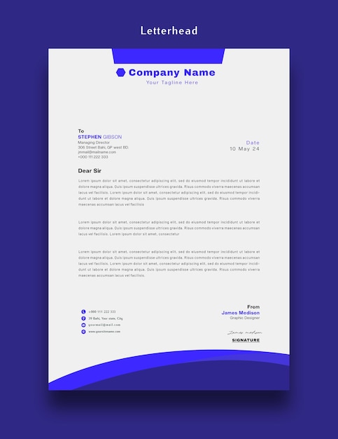 clean and professional letterhead design