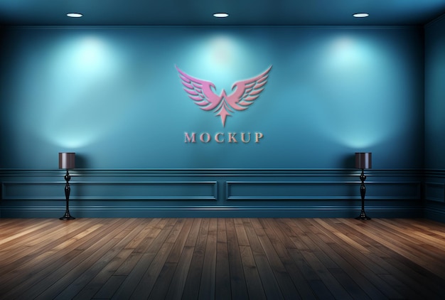 Clean simple 3d logo mockup