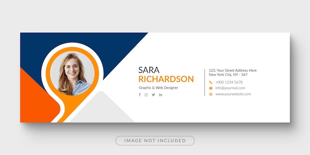 Clean and simple email signature or email footer and personal facebook cover template