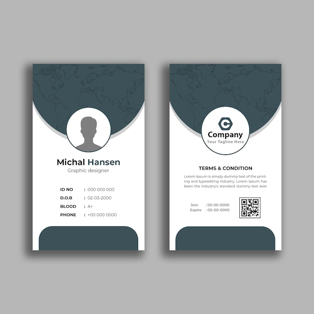 PSD clean and simple id card design