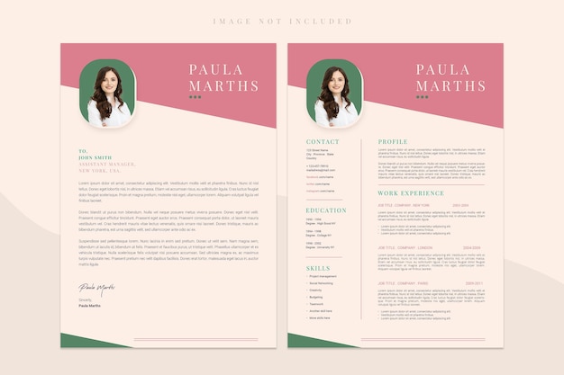 Clean and simple modern minimal resume or cv design template