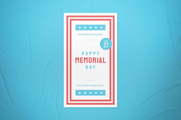 Clean simple pastel memorial day instagram-verhaal