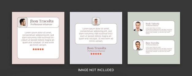 PSD クリーンで洗練された顧客フィードバックレビューソーシャルメディアテンプレート