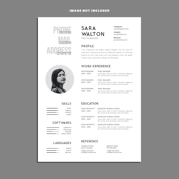 PSD clean stylish professional resume cv design template