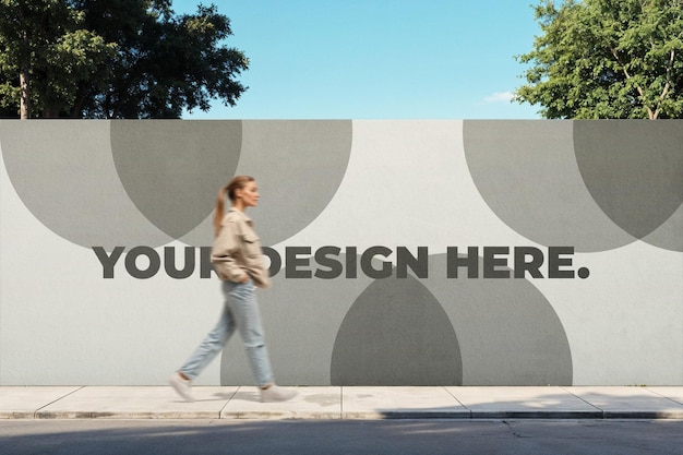 a clean suburban wall mockup