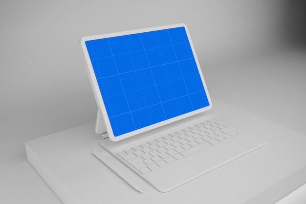 きれいなタブレットとキーボードのモックアップ