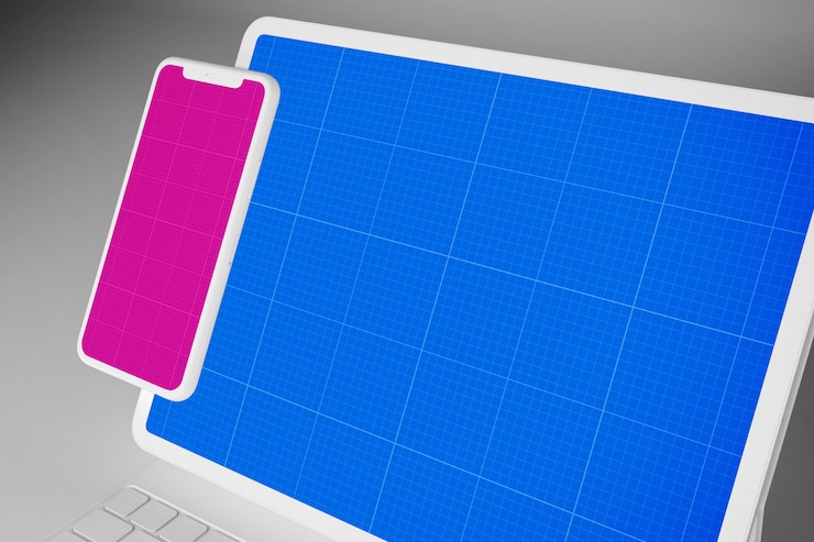 PSD clean tablet and mobile mockup