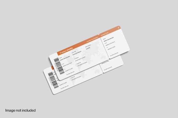PSD きれいなチケットのモックアップ