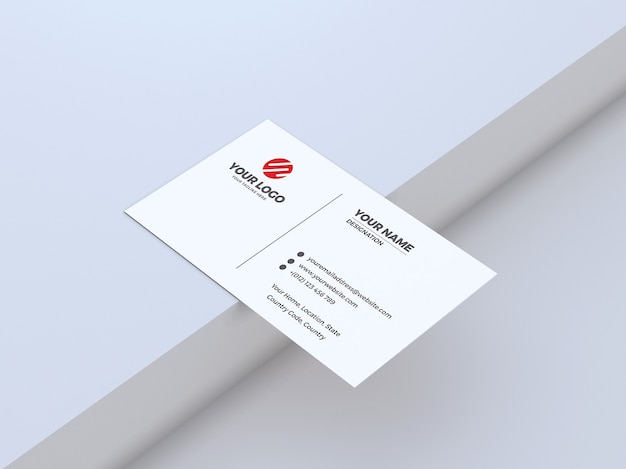 Clean and white background business card mockup