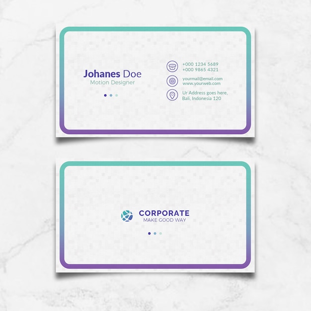 PSD clean white business card