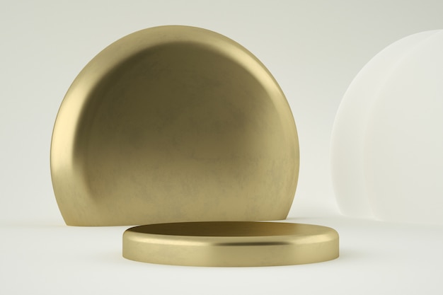 clean white gold product pedestal