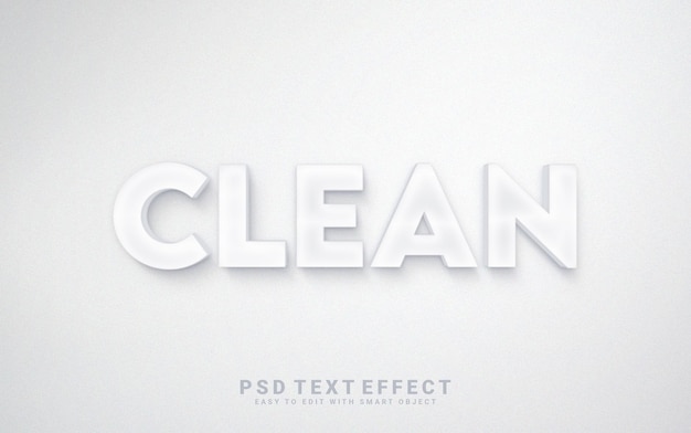 clean white text effect