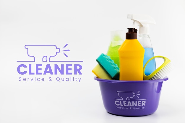 PSD cleaner service and quality products in a bucket