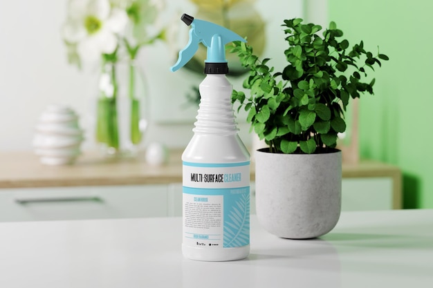 Cleaner spray bottle mockup