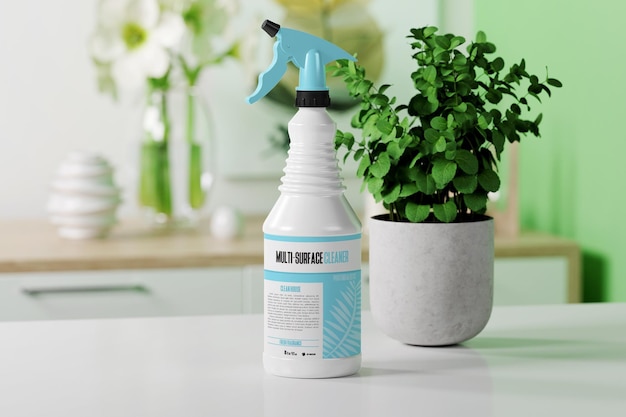 PSD cleaner spray bottle mockup