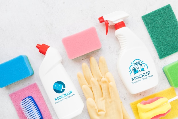 PSD cleaning products arrangement