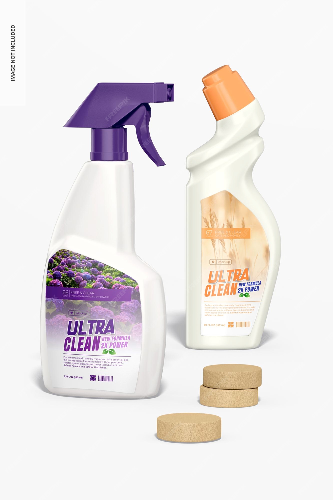 Premium PSD | Cleaning products scene mockup