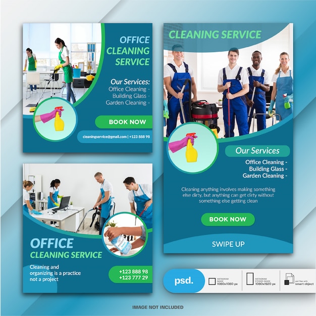 PSD cleaning service banner collection