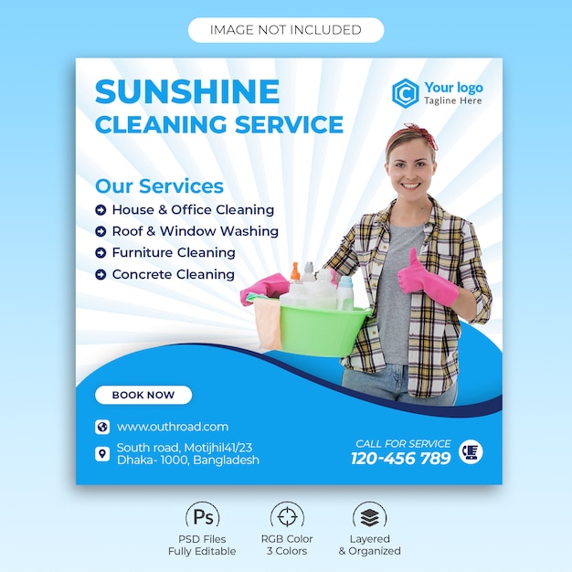 PSD cleaning service banner template