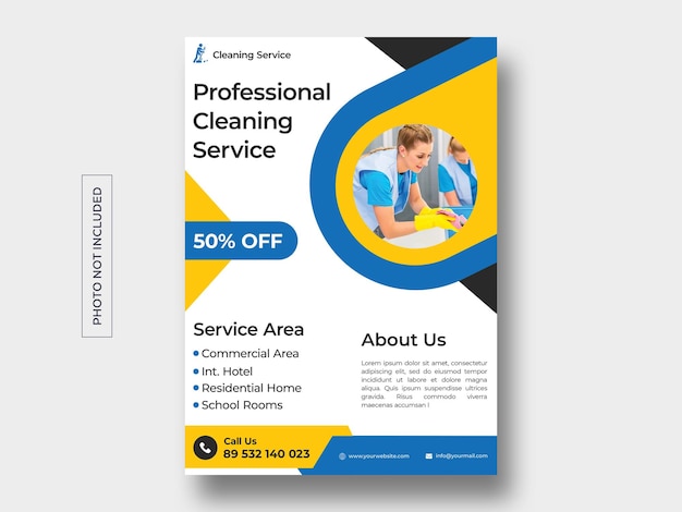 PSD cleaning service concept flyer template