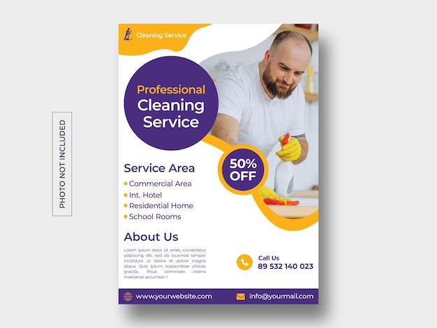 Cleaning service concept flyer template