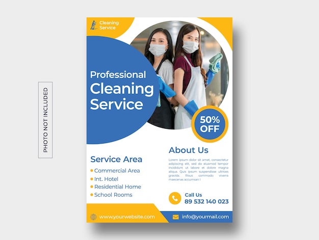 Cleaning service concept flyer template