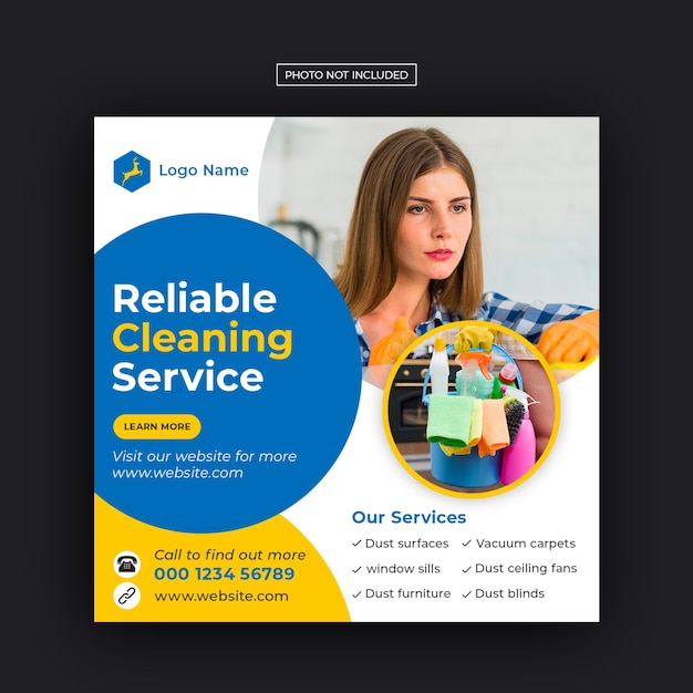 PSD cleaning service social media instagram post banner template