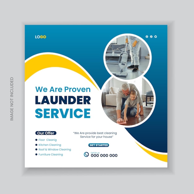 PSD cleaning service social media post and instagram banner design