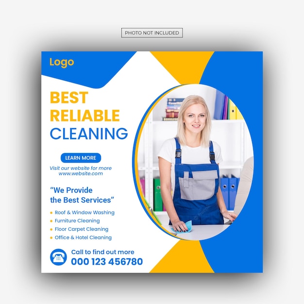 Cleaning service social media post template