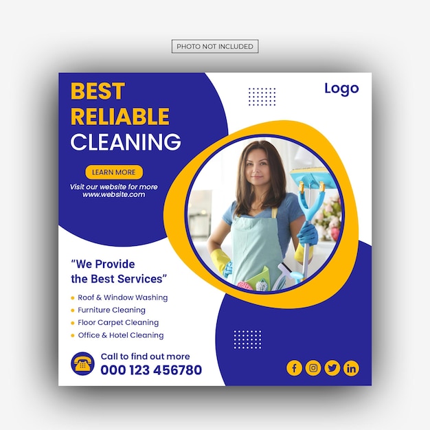 PSD cleaning service social media post template