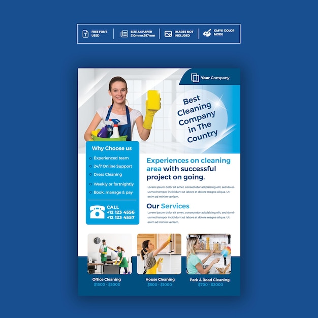 PSD cleaning services flyer template