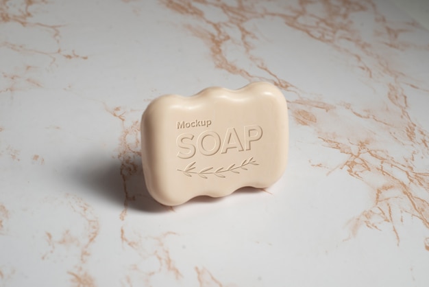 PSD cleaning soap bar mockup design