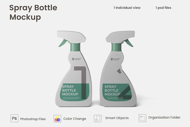 PSD cleaning spray bottle mockup premium psd