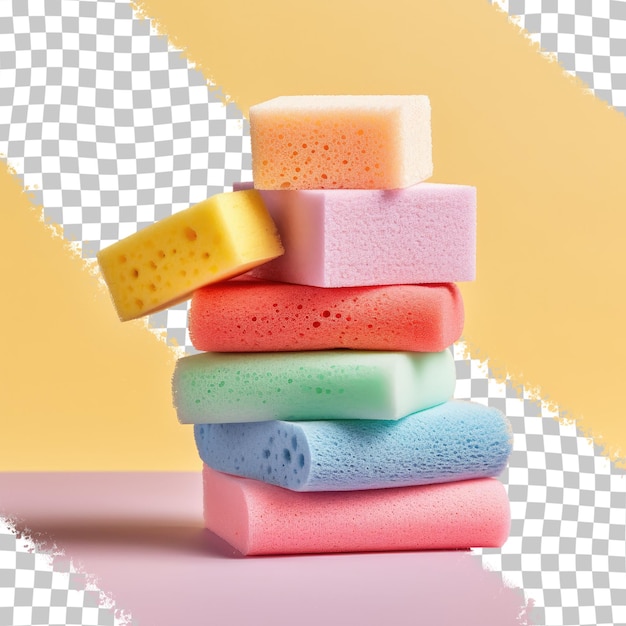 PSD cleaning supplies on transparent background