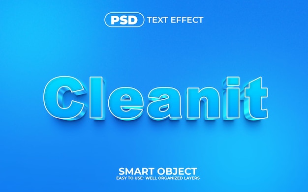 PSD cleanit 3d edytowalny szablon efektu tekstowego