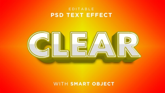 PSD clear 3d editable text effects style