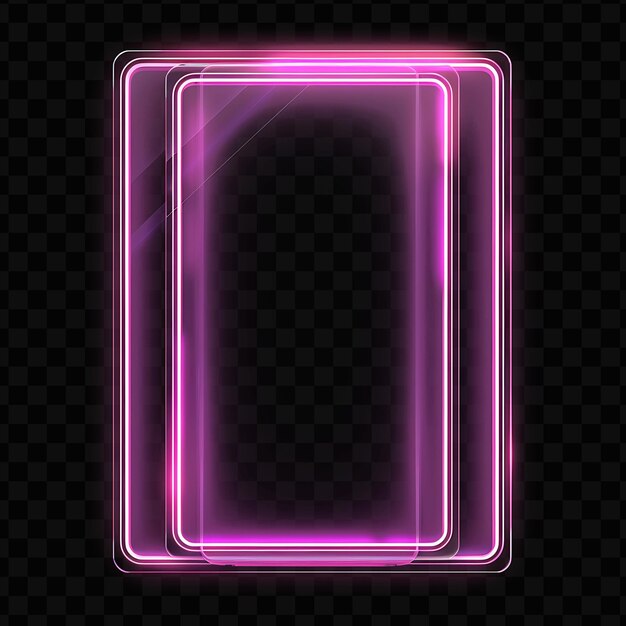 PSD clear acrylic card card border with neon grid card has a ver neon glowing y2k design creative art