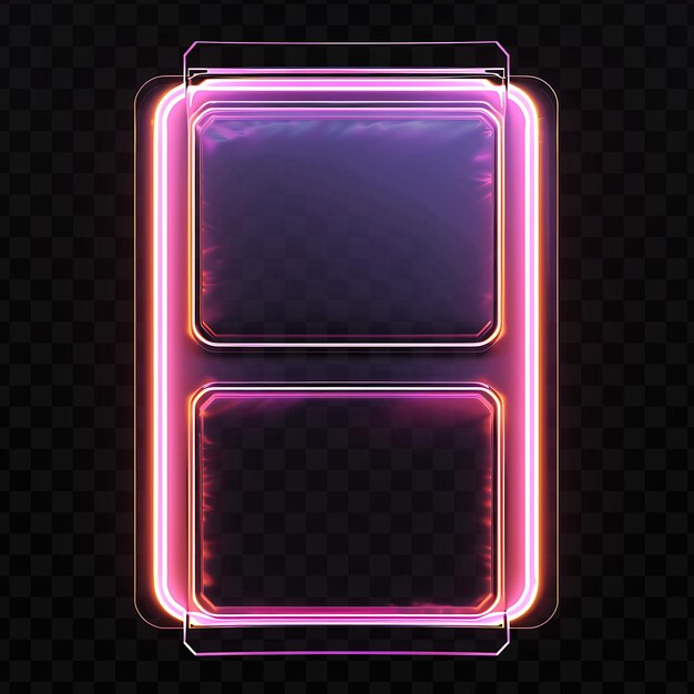 PSD clear acrylic card card border with neon grid card has a ver neon glowing y2k design creative art