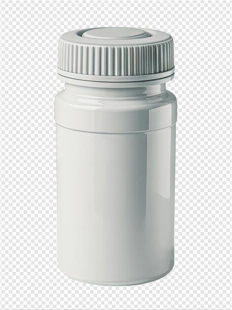 PSD a clear bottle of pills with a white cap