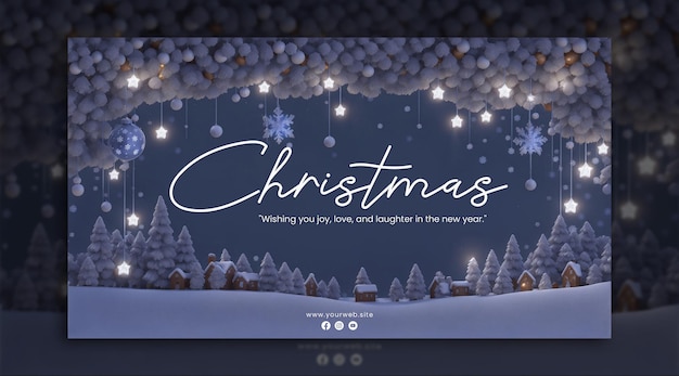 PSD clear bubble a beautiful realistic christmas background with sparkling snowflakes and bokeh