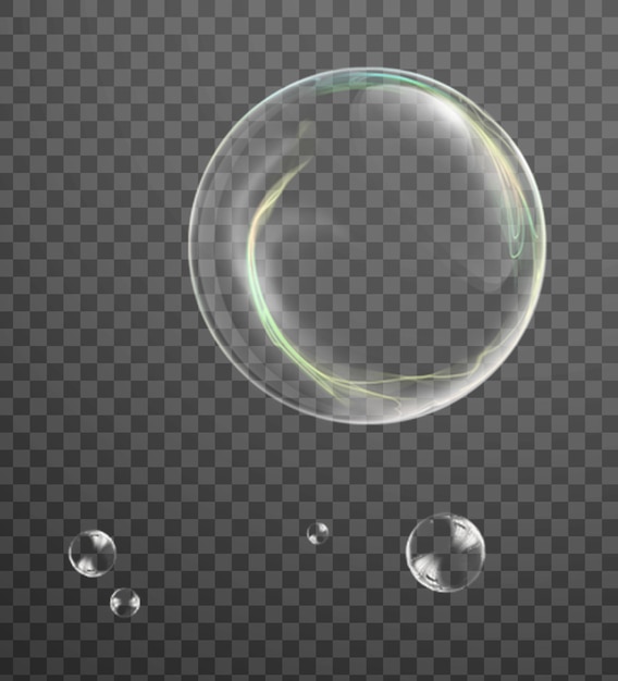 PSD clear bubbles bubbles are located on a transparent background