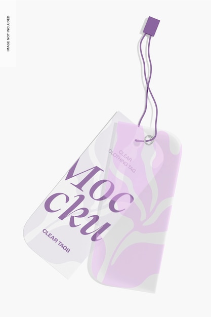 clear clothing tag mockup