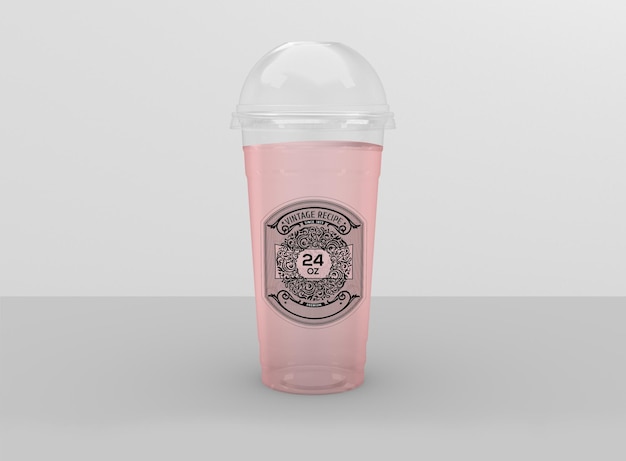 PSD clear cold drinks cup mockup