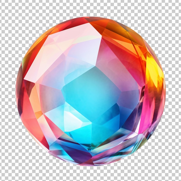 Clear colorful round stone